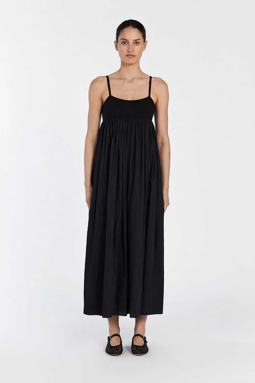 MAEVE BLACK MIDI DRESS