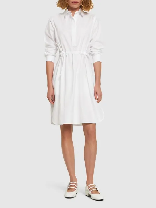 Max Mara   Cotton poplin drawstring shirt dress 