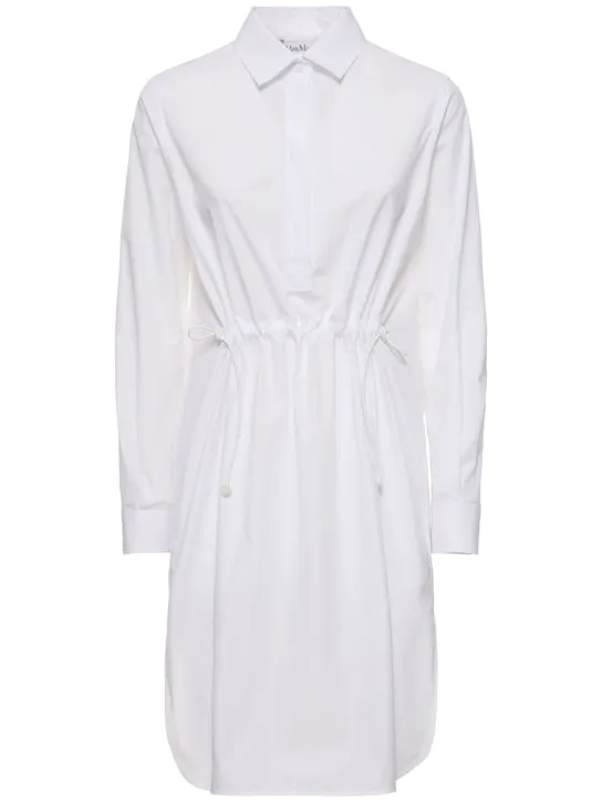 Max Mara   Cotton poplin drawstring shirt dress 