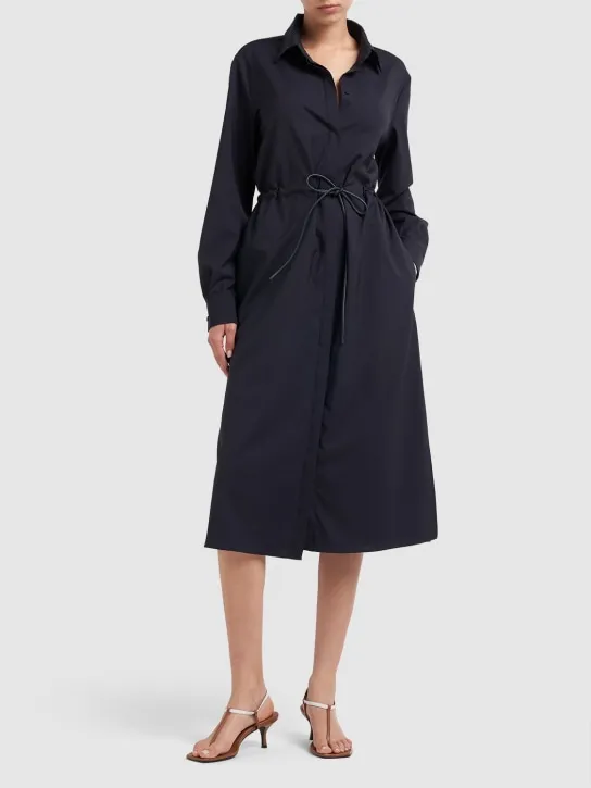 Max Mara   Monia wool long sleeve shirt midi dress 