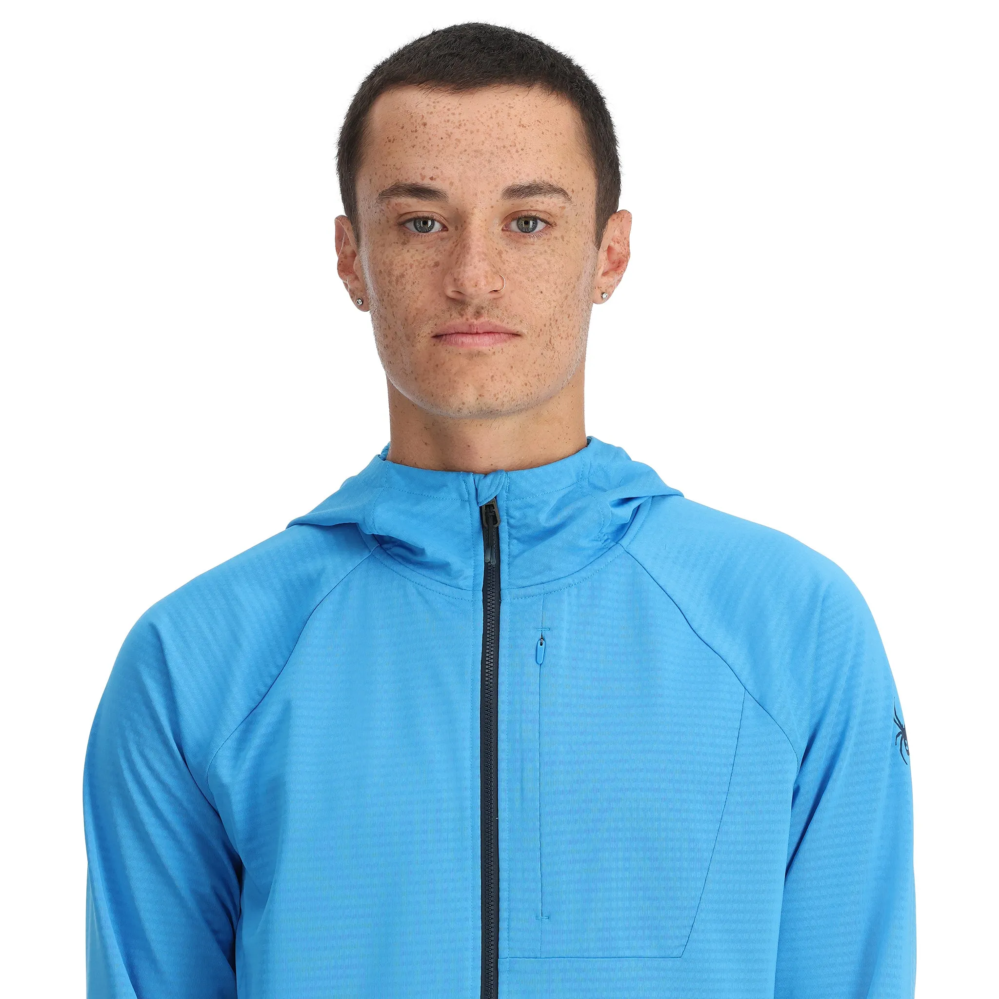 Mens Gridweb Hoodie - Aether Blue