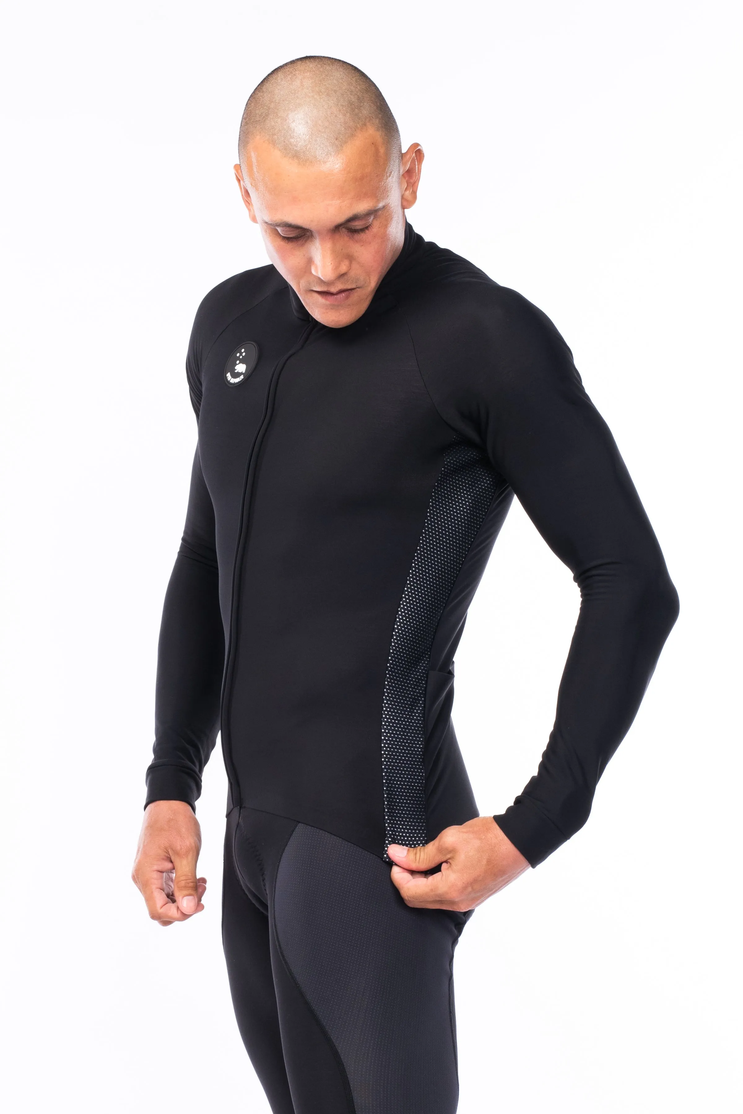 Men's Italian Thermal Cycling Jacket - Black