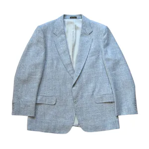 Men's Light Gray Marled Wool Silk and Linen Blazer | Large (44)