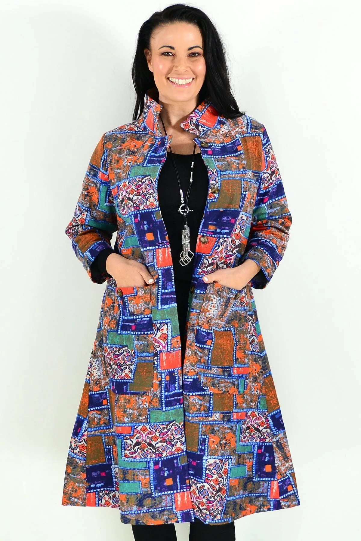 Multicolour Patches Fleece Lined Jacket