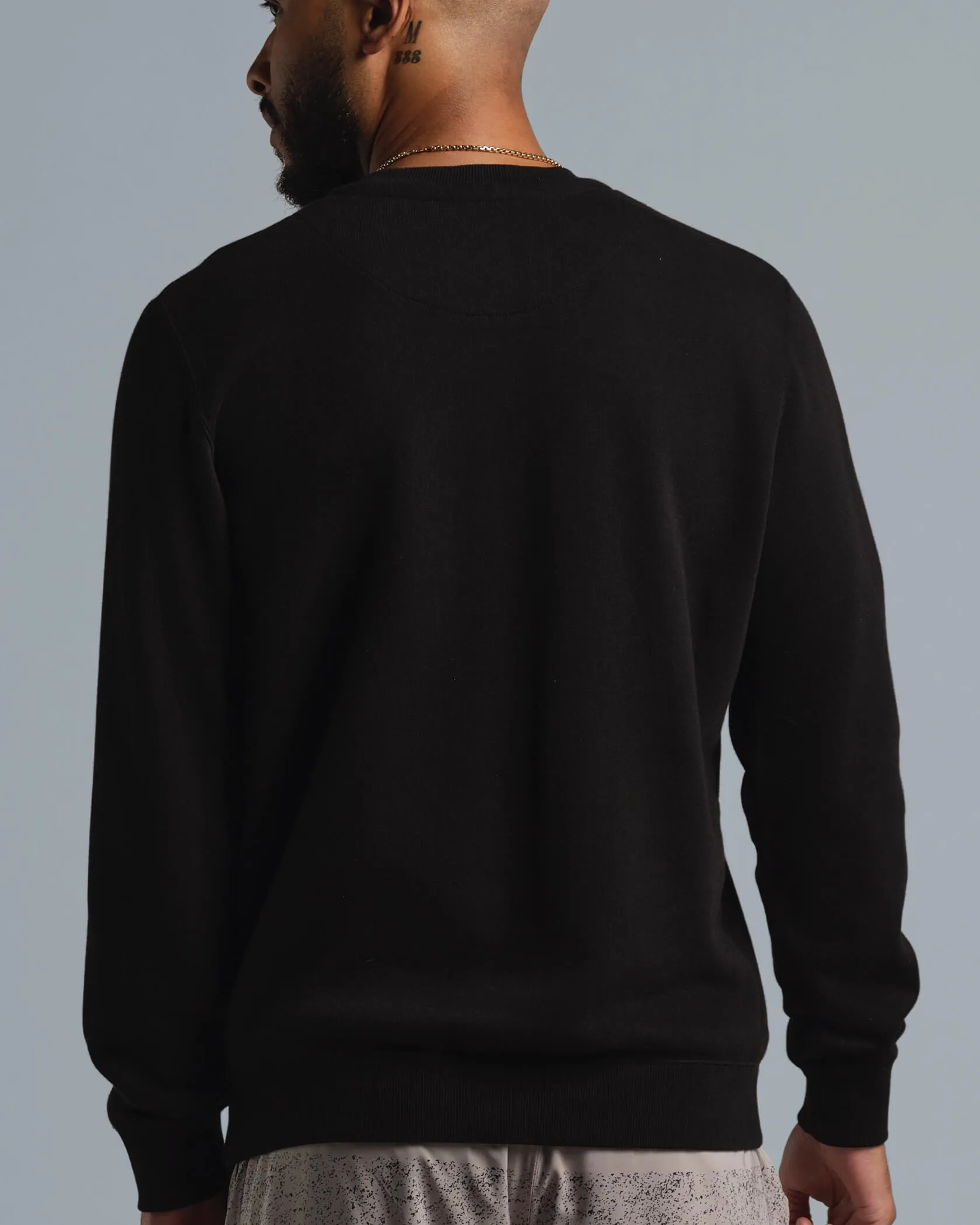 Municipal Origin Fleece Crew - BLACK/WHITE