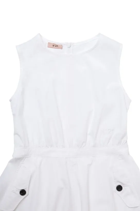 N°21   Sleeveless cotton poplin pocket dress 