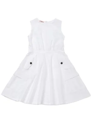 N°21   Sleeveless cotton poplin pocket dress 