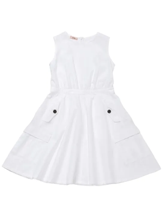 N°21   Sleeveless cotton poplin pocket dress 