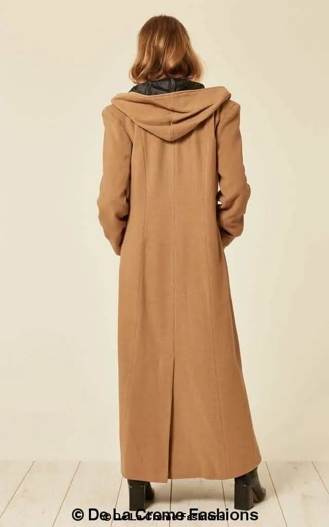 Oversized Elegant Hooded Wool-Cashmere Long Coat