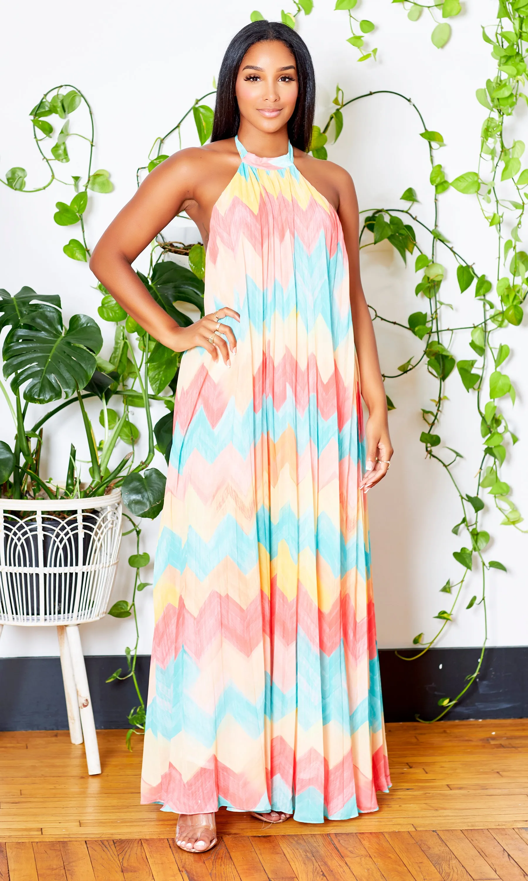 Pastel Chevron Print Maxi FINAL SALE