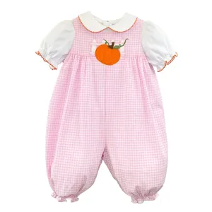 Pink Gingham Pumpkin Applique