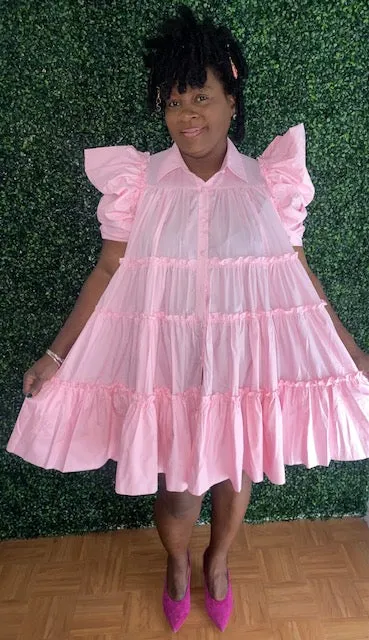 Pinky Baby Doll Dress