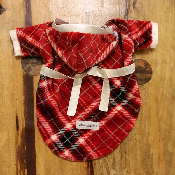 Plaid Handmade Ultra Plush Fleece Robe with Satin Trims