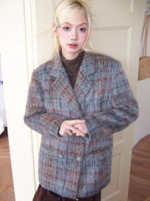 Plaid wool coat【s0000003688】