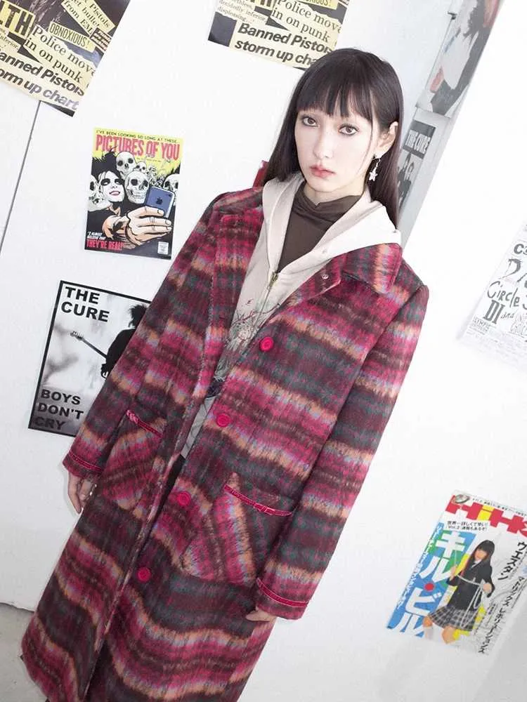 Plaid wool coat【s0000010705】