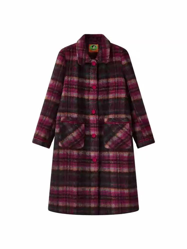 Plaid wool coat【s0000010705】