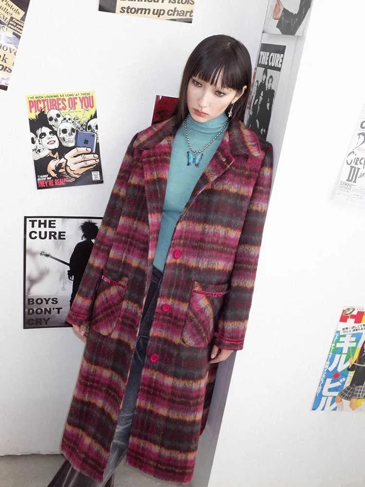 Plaid wool coat【s0000010705】