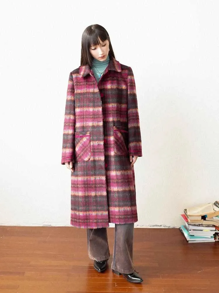 Plaid wool coat【s0000010705】