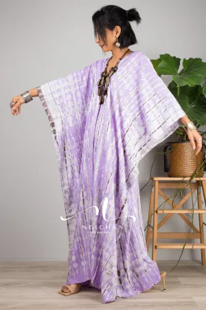 Purple tie dye kaftan