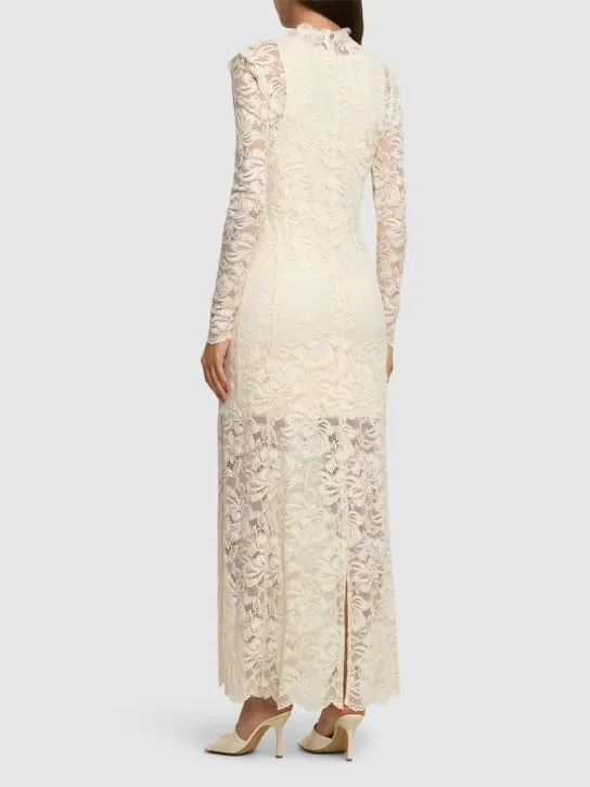 Rabanne   Stretch lace jersey long dress 