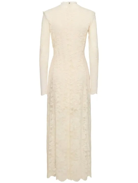 Rabanne   Stretch lace jersey long dress 