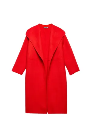 Red Wool Blend Coat