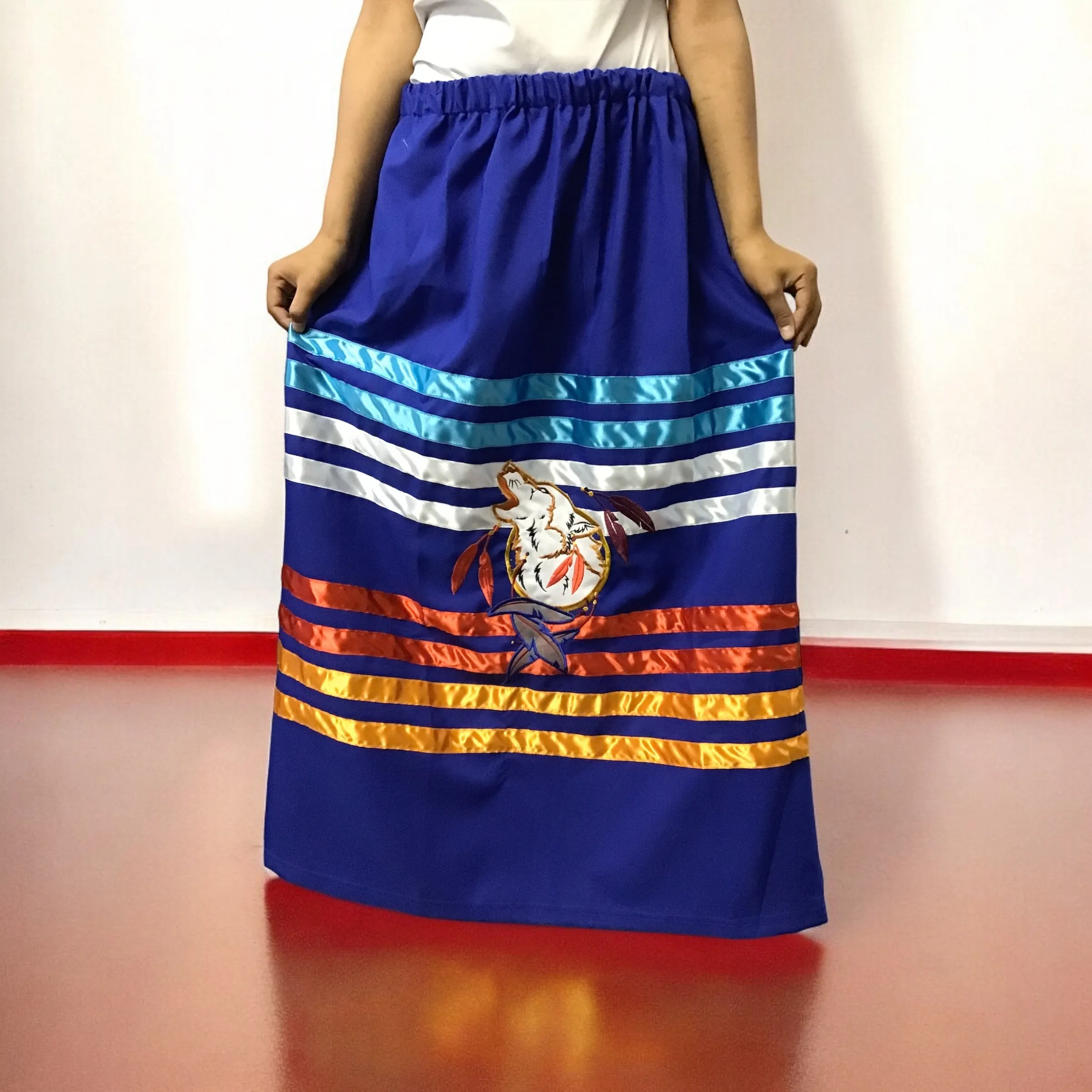 Ribbon skirt with Howling Wolf