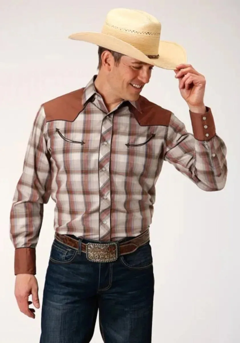 Roper Vineyard Sunset (Brown) - Men's Western Shirt