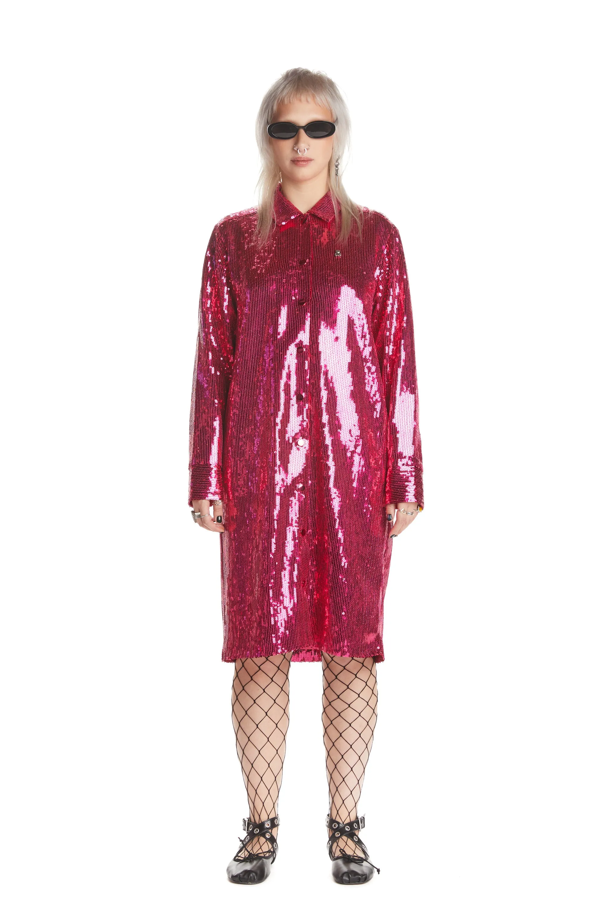 Sequin Shirt Dress