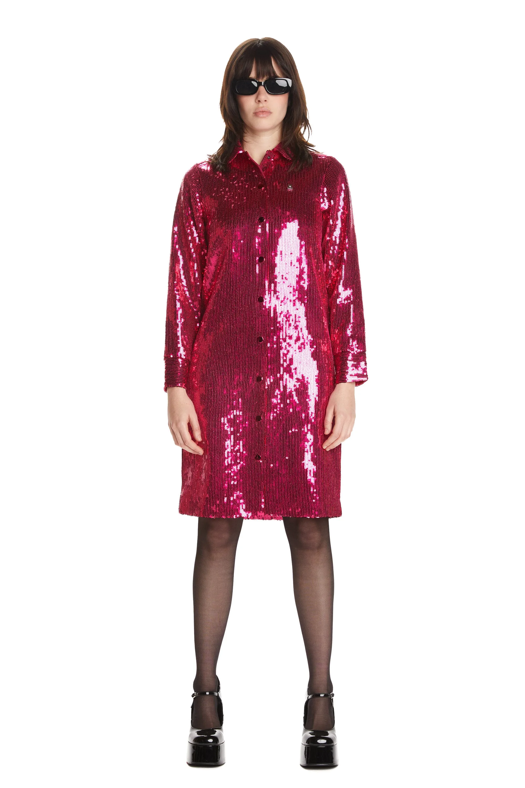 Sequin Shirt Dress