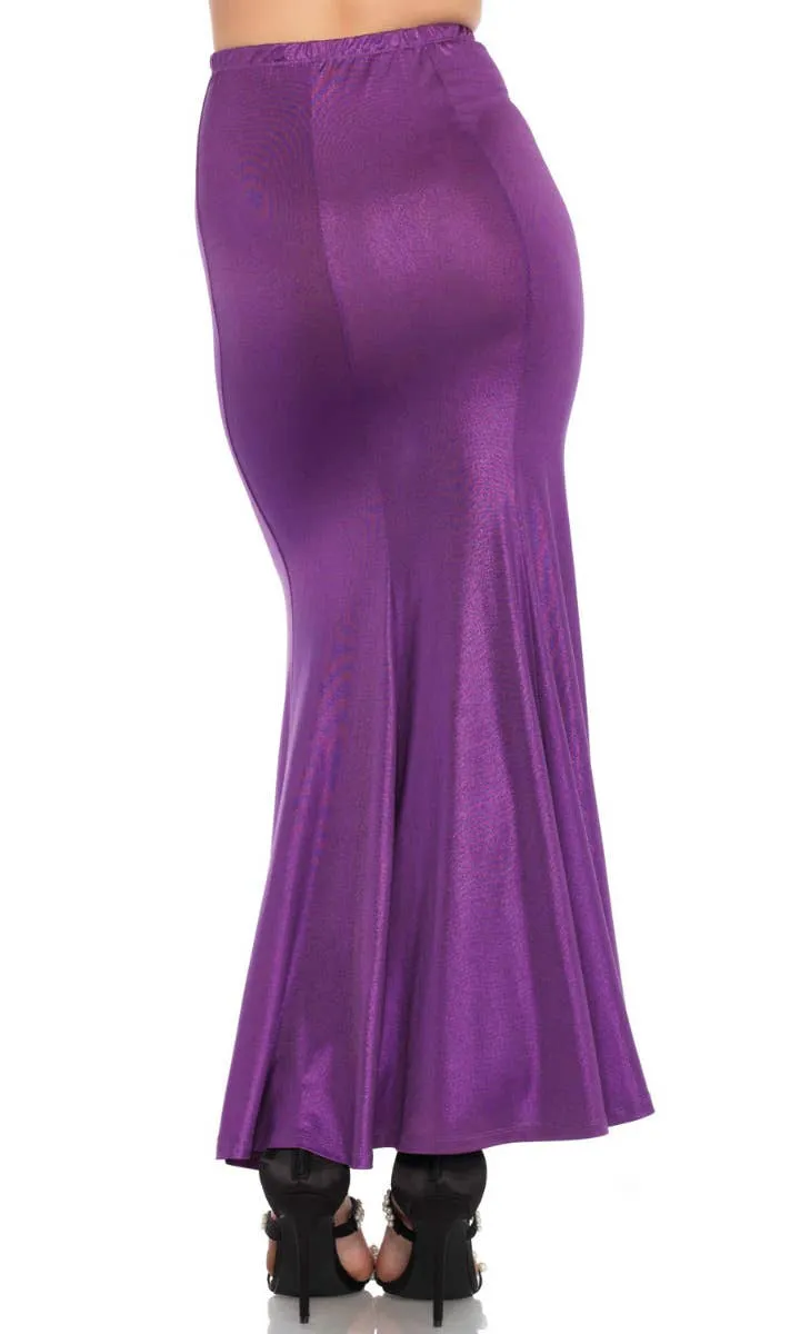 Shimmer Purple Spandex Womens Plus Size Mermaid Skirt