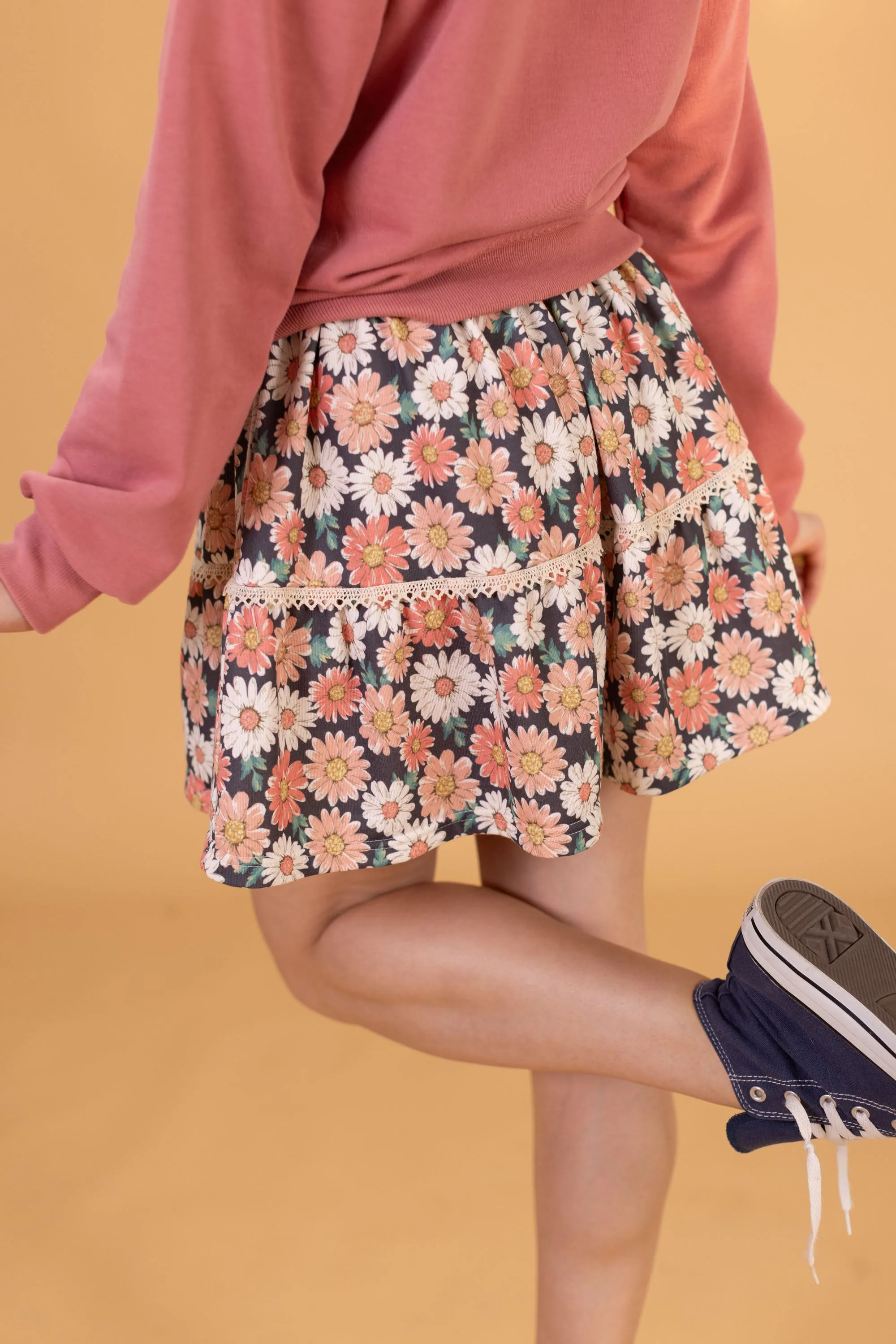 Skirt Lucy Pink Flowers