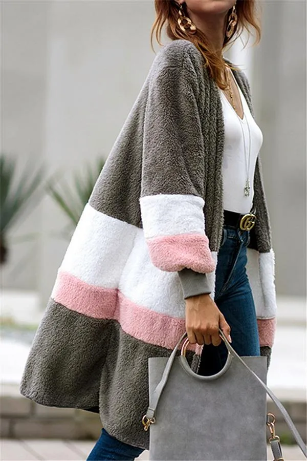 Soft Heart Long Fleece Cardigan