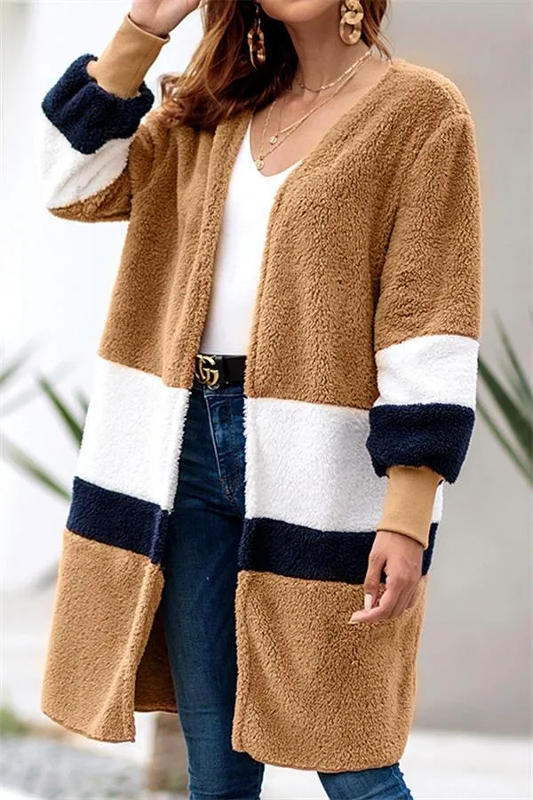 Soft Heart Long Fleece Cardigan