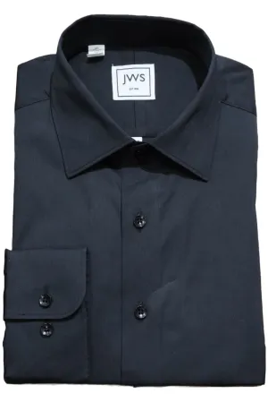 Solid Black Evening Shirt Cotton Lycra