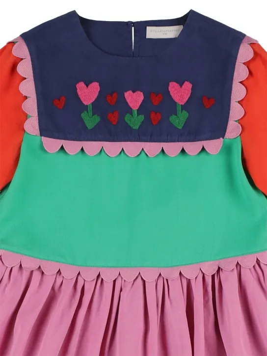 Stella McCartney Kids   Color block viscose dress 