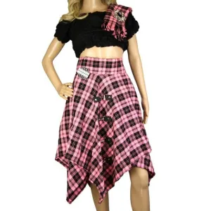 Tartan Pixie Skirt, Pink Checkered, Original by Highland Kilt Company