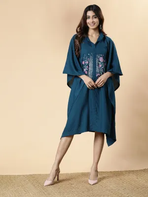 Teal Rayon Shirt-Kaftan - Phoenix