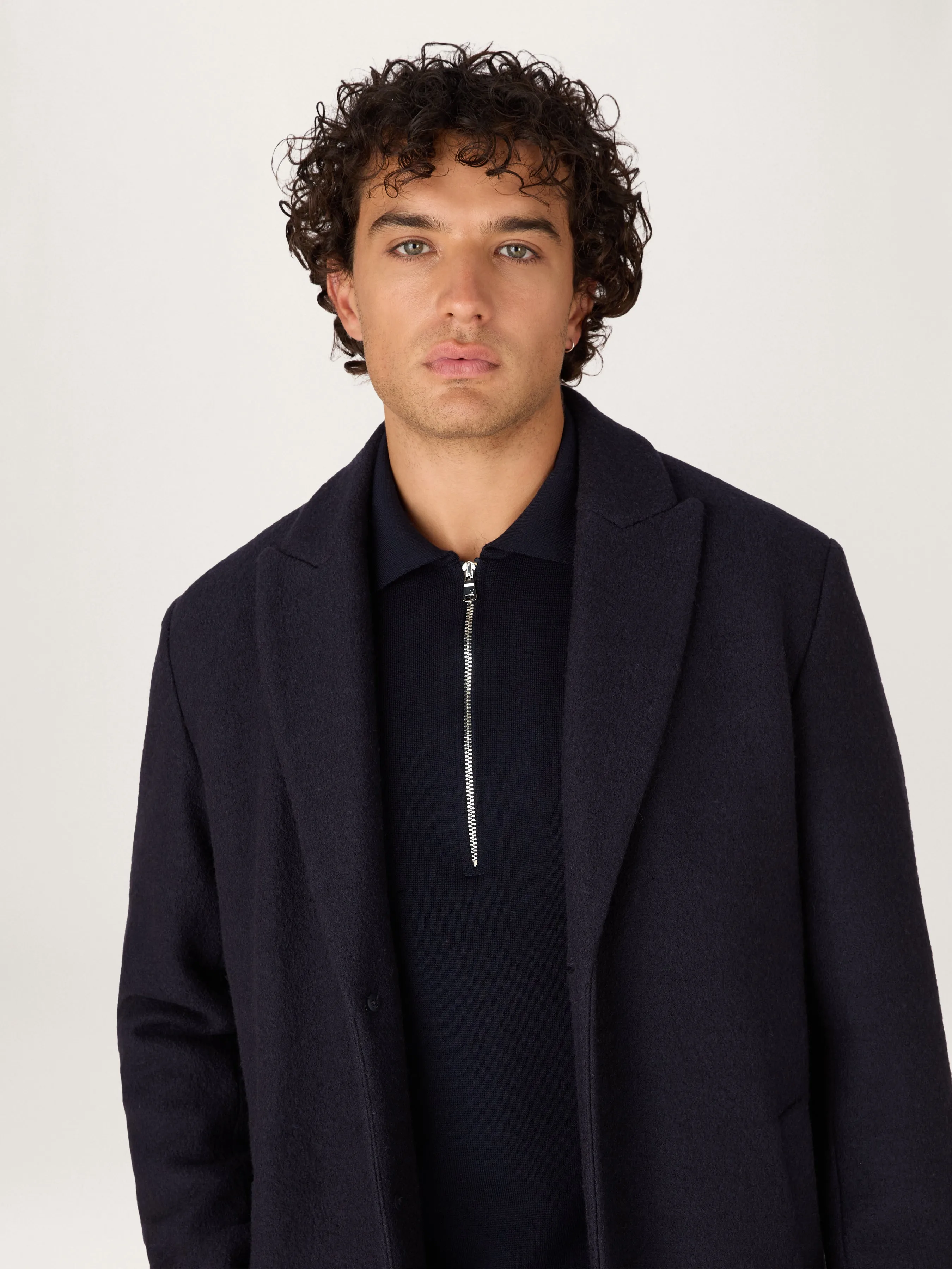 The Jersey Wool Coat || Navy | LESTRANGE