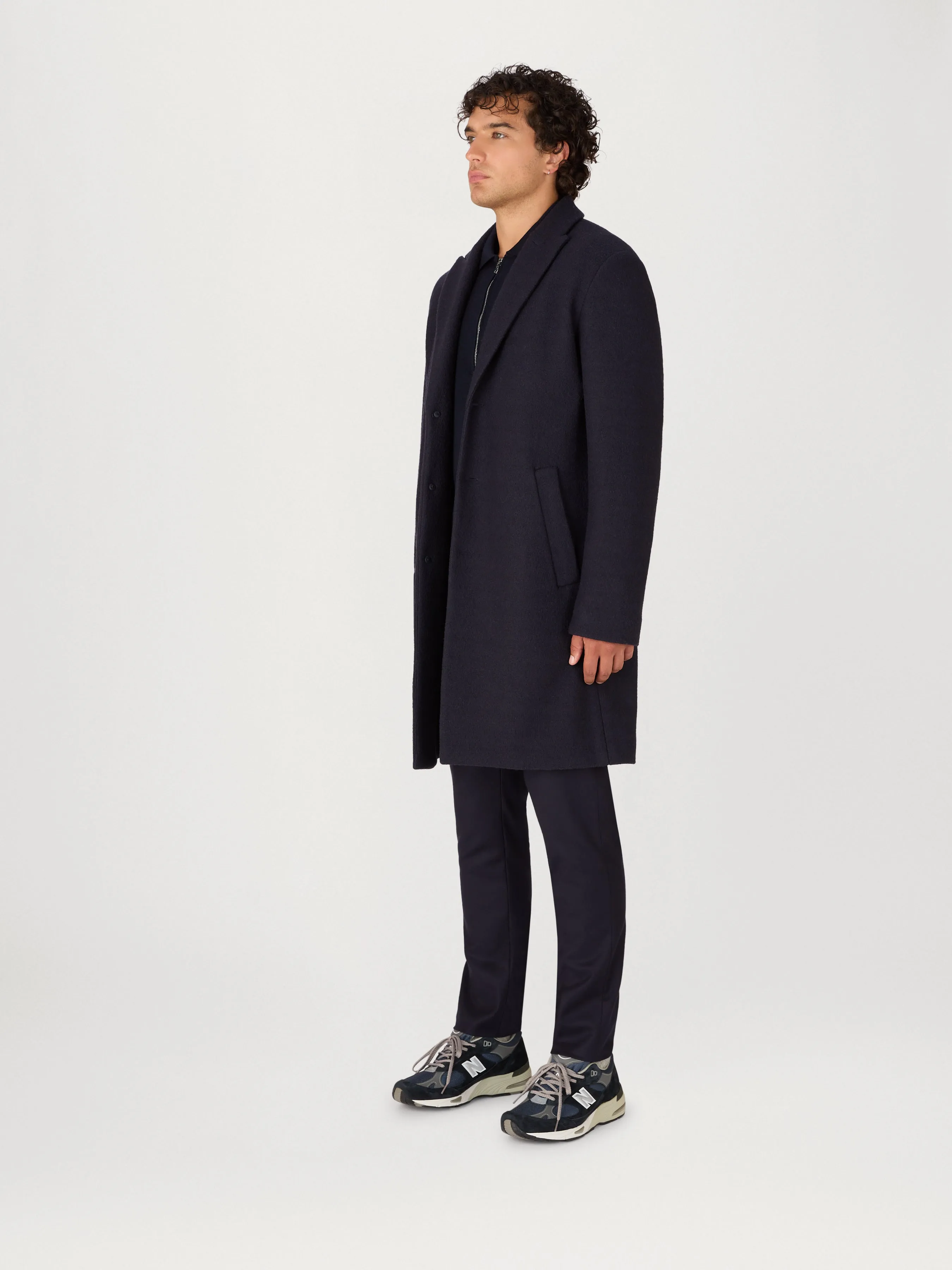 The Jersey Wool Coat || Navy | LESTRANGE