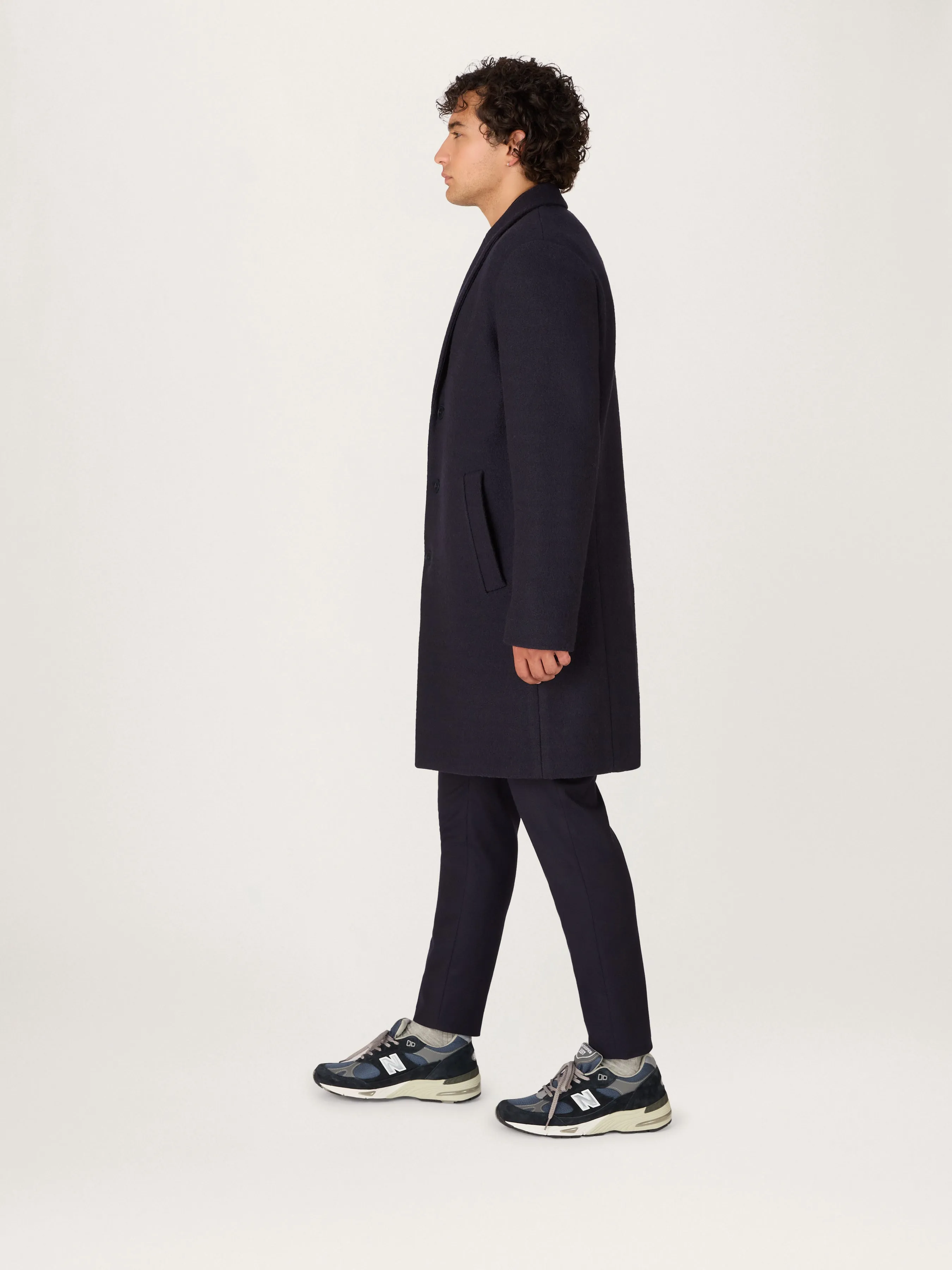 The Jersey Wool Coat || Navy | LESTRANGE