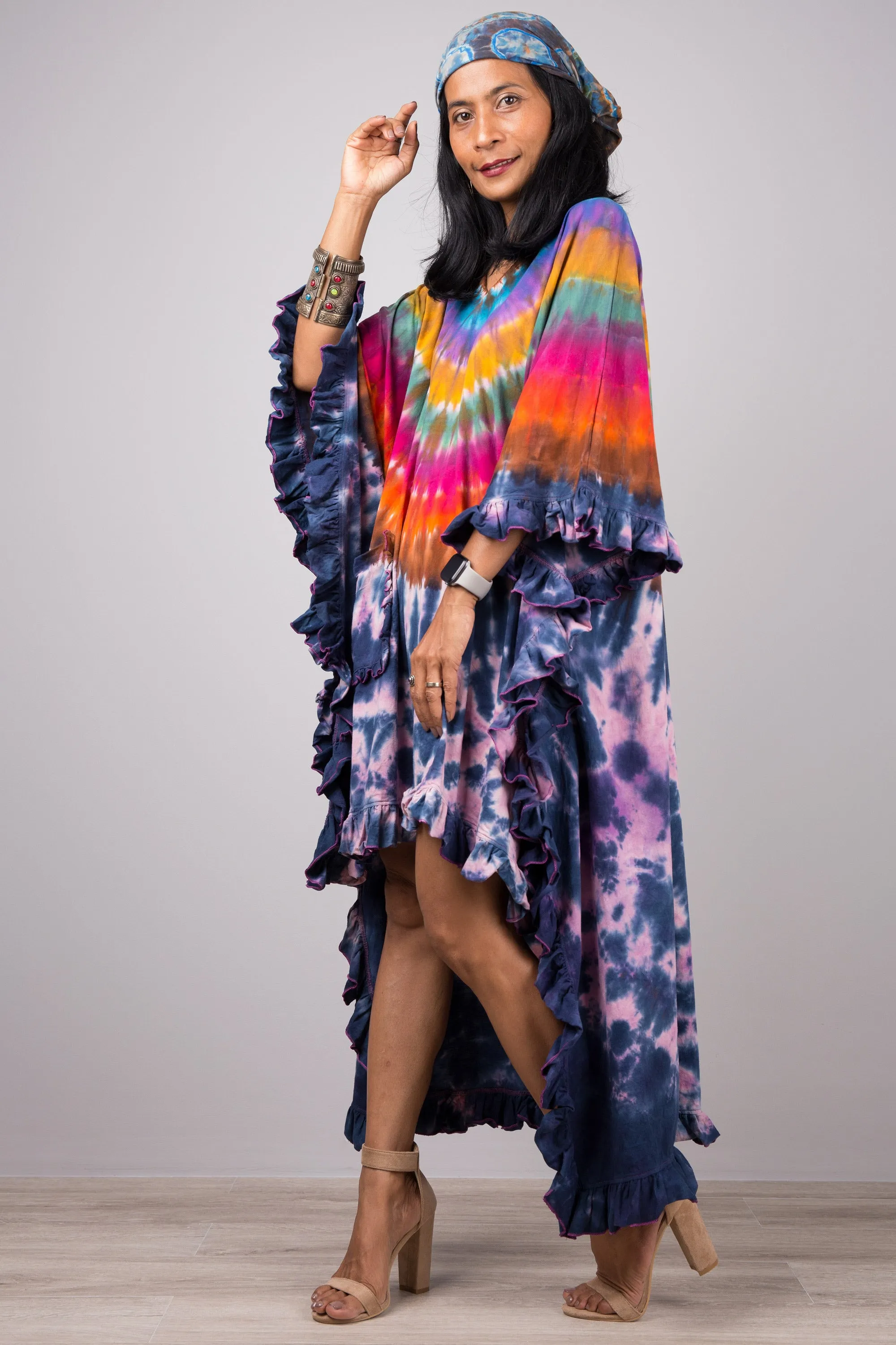 Tie dye kaftan top dress