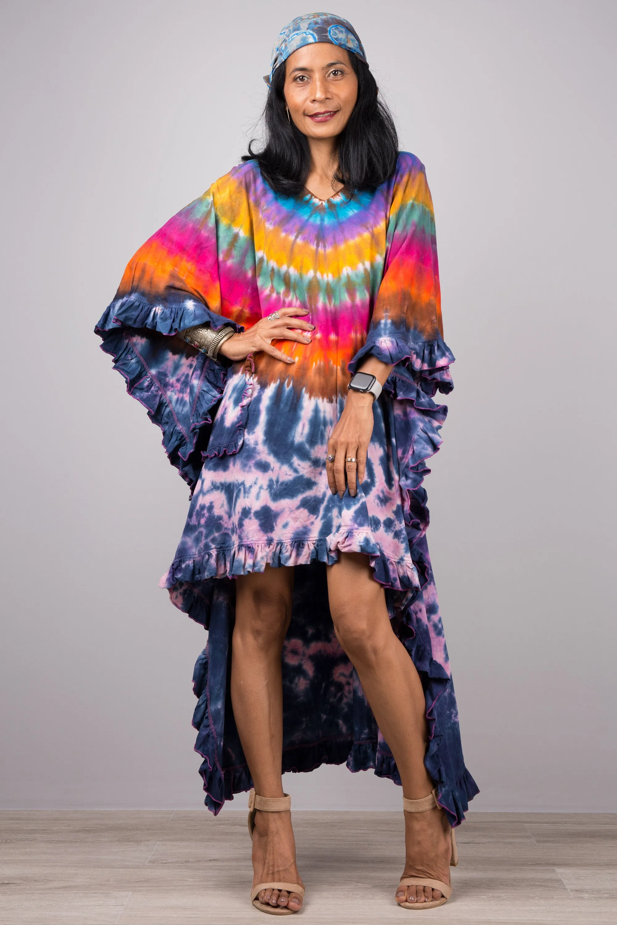 Tie dye kaftan top dress