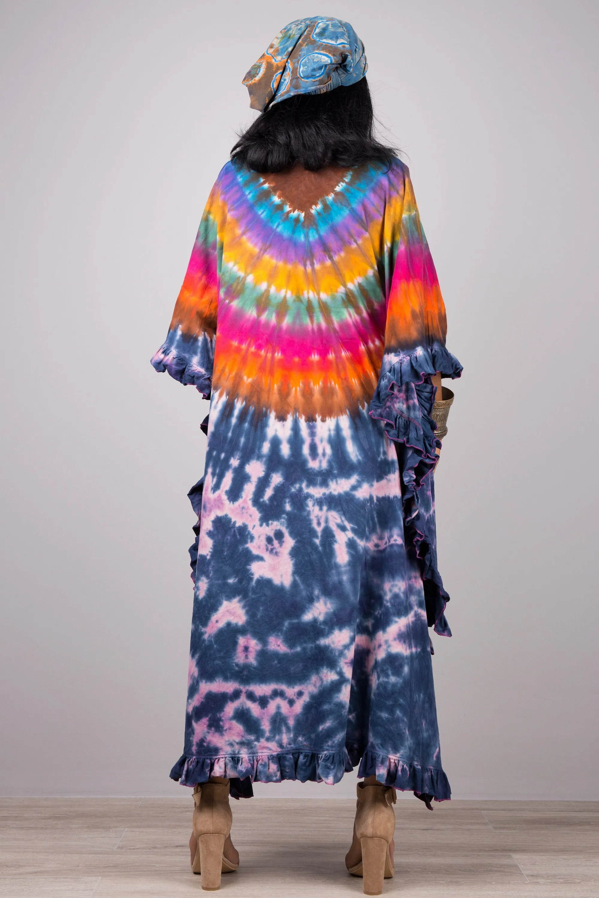 Tie dye kaftan top dress