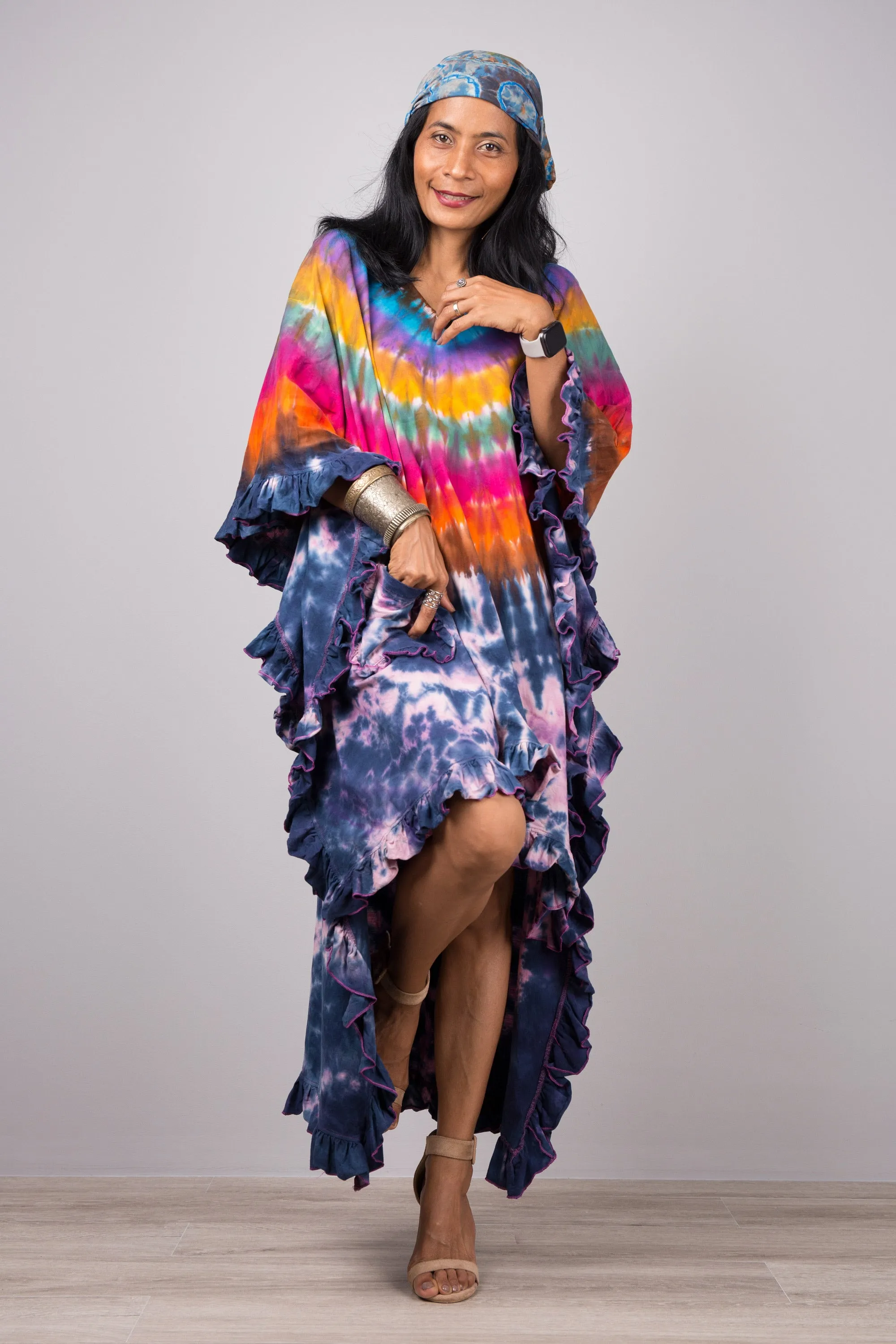 Tie dye kaftan top dress