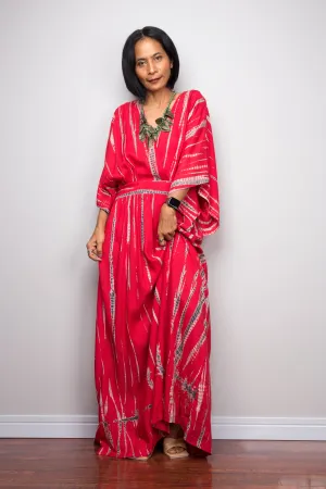 Tie dye kimono kaftan dress