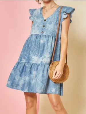 Tie Dye Tiered Babydoll Dress