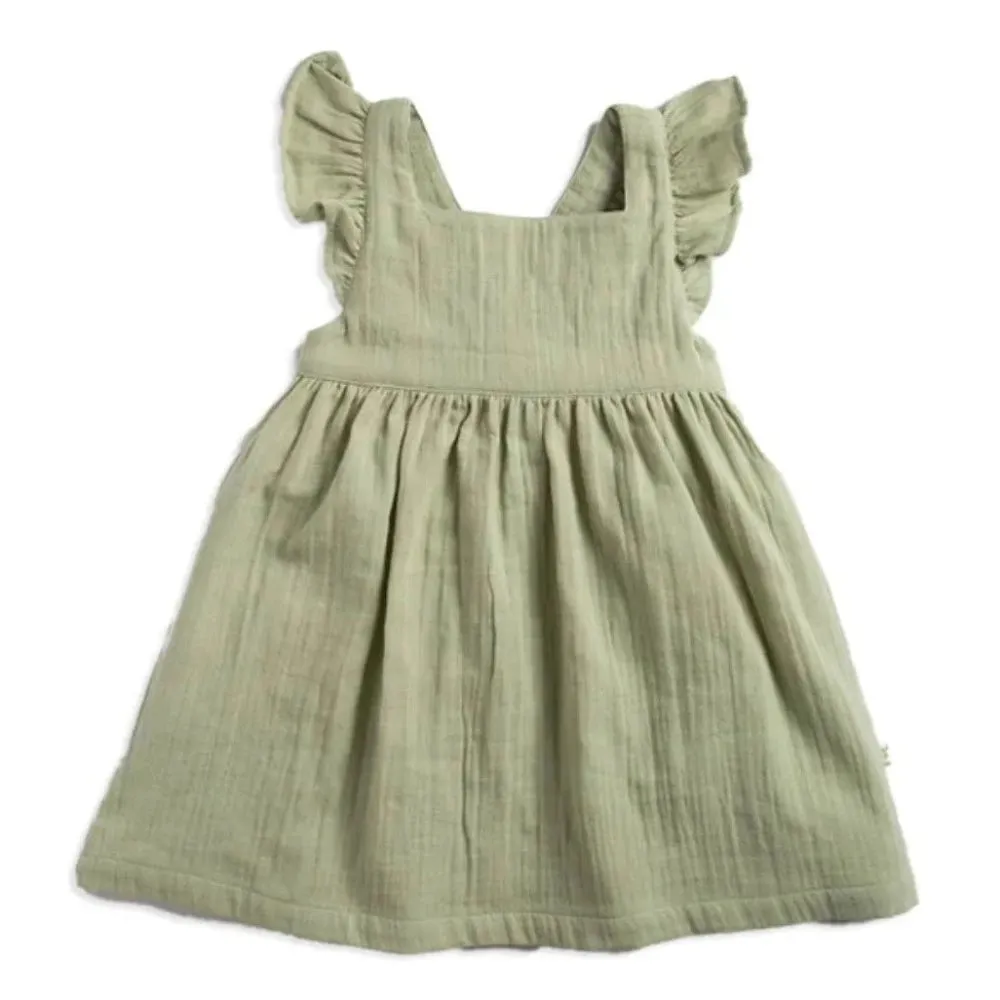 Tiny Twig Sage Crinkle Angel Dress