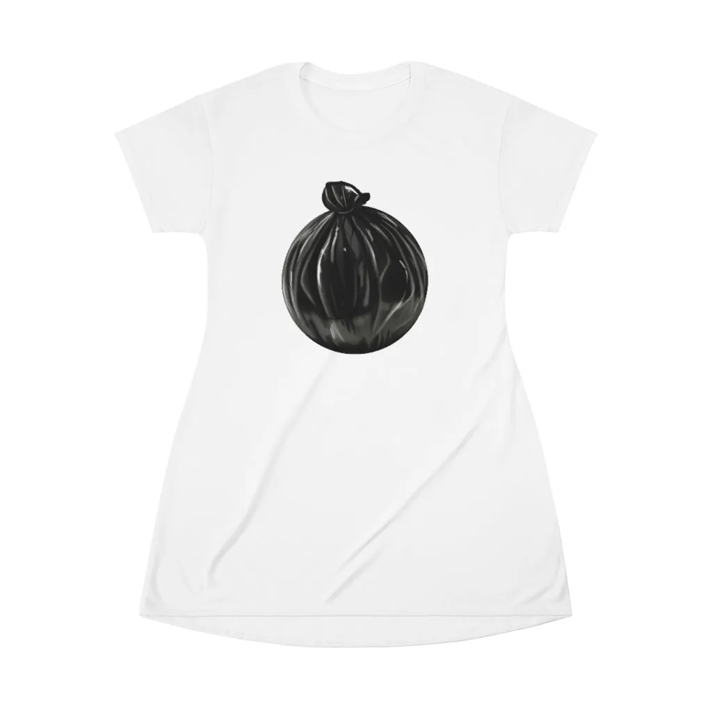 Trash Bag All Over Print T-Shirt Dress