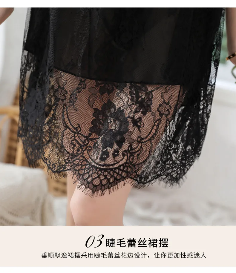 VenusFox Sexy Dress Erotic Female Plus Size Temperament Sexy Pajamas Temptation Lace Sling Nightdress Sexy Lingerie